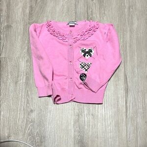 Pink Kids Cardigan with Bow Accents